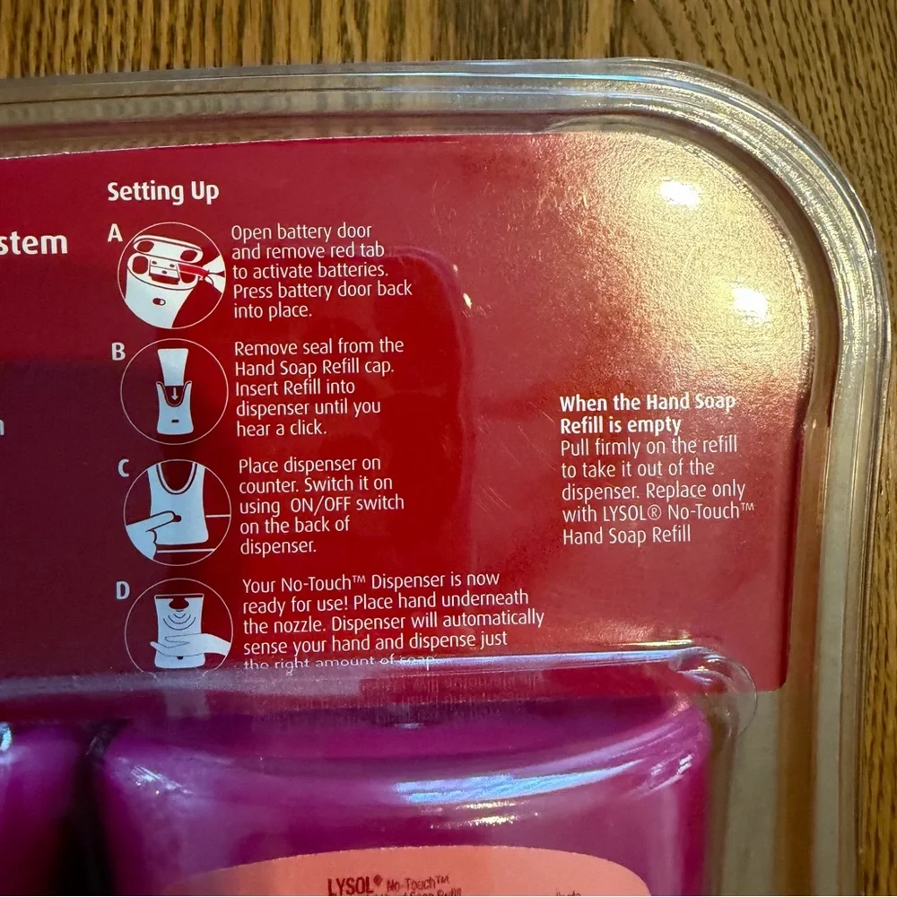 Lysol No Touch Hand Soap System DISPENSER 2 Soaps Cranberry Cheer Holiday